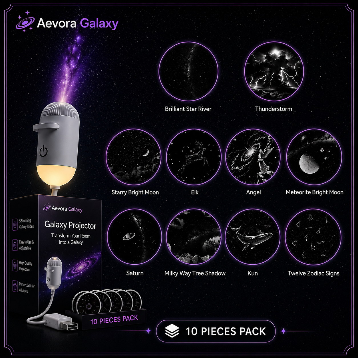 Aevora Galaxy Projector