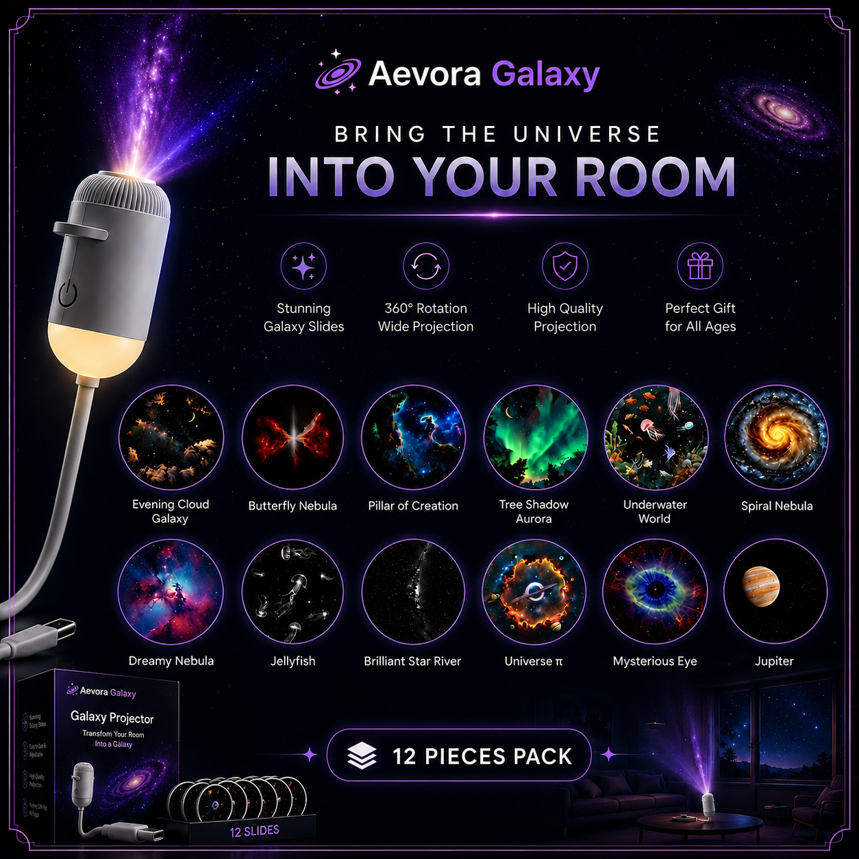Aevora Galaxy Projector